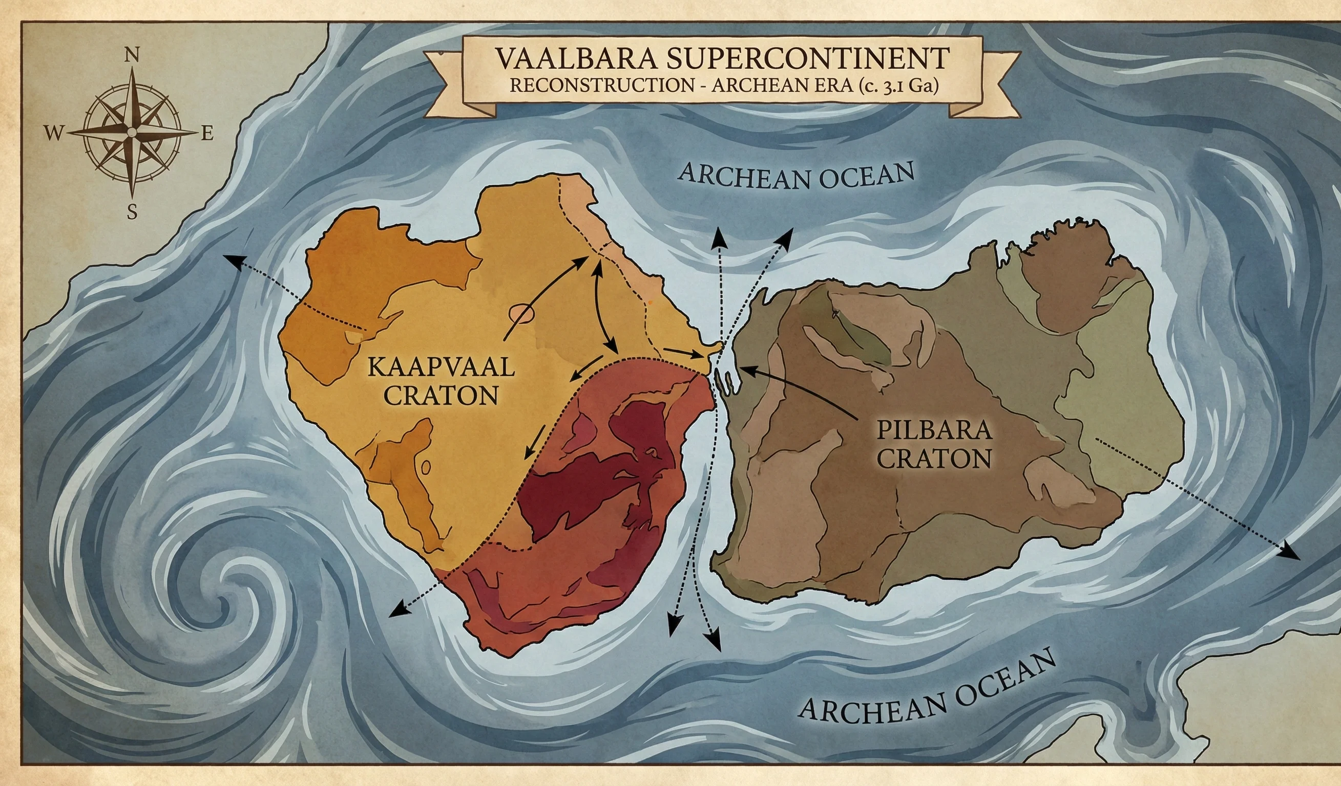 Vaalbara supercontinent reconstruction