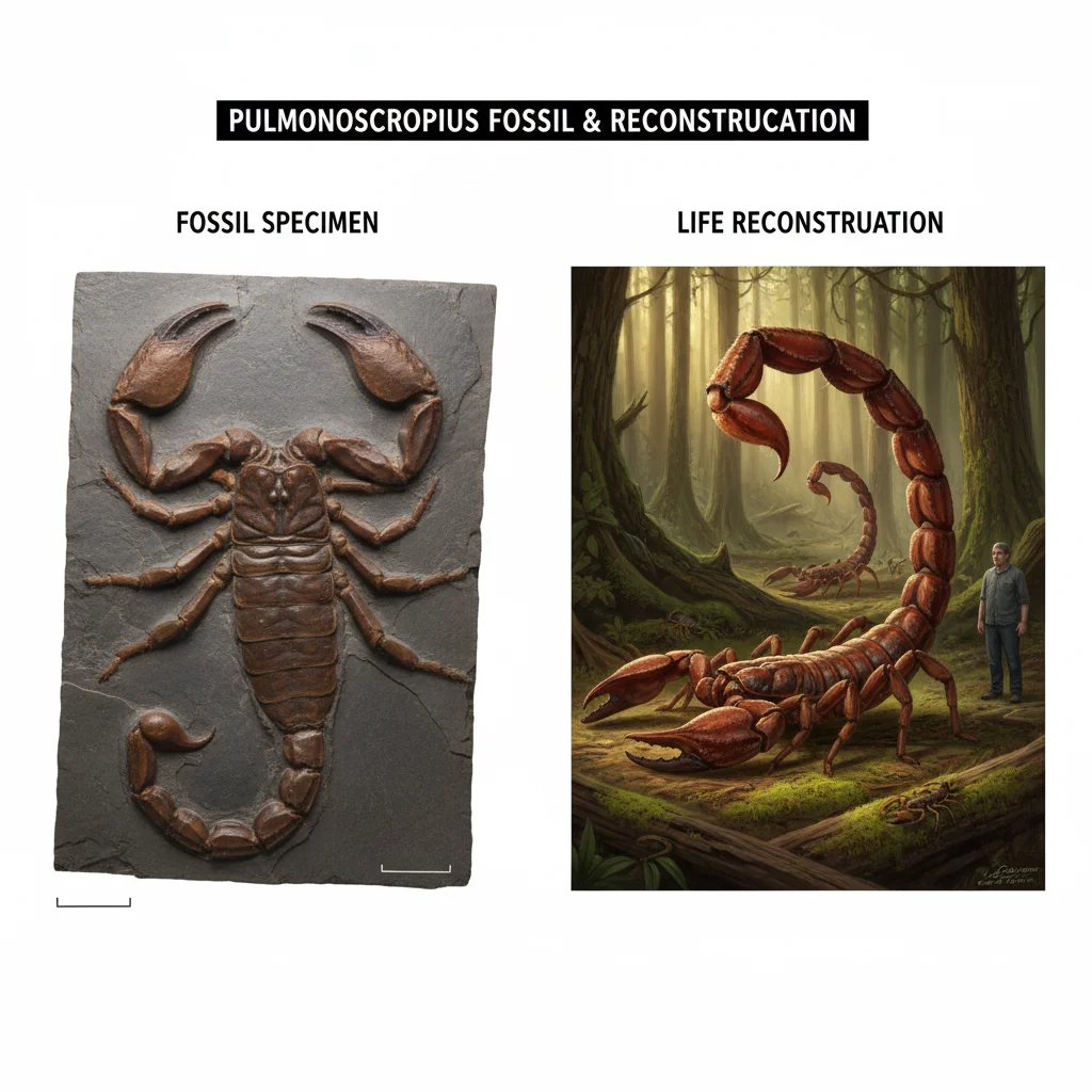 Pulmonoscorpius fossil and reconstruction