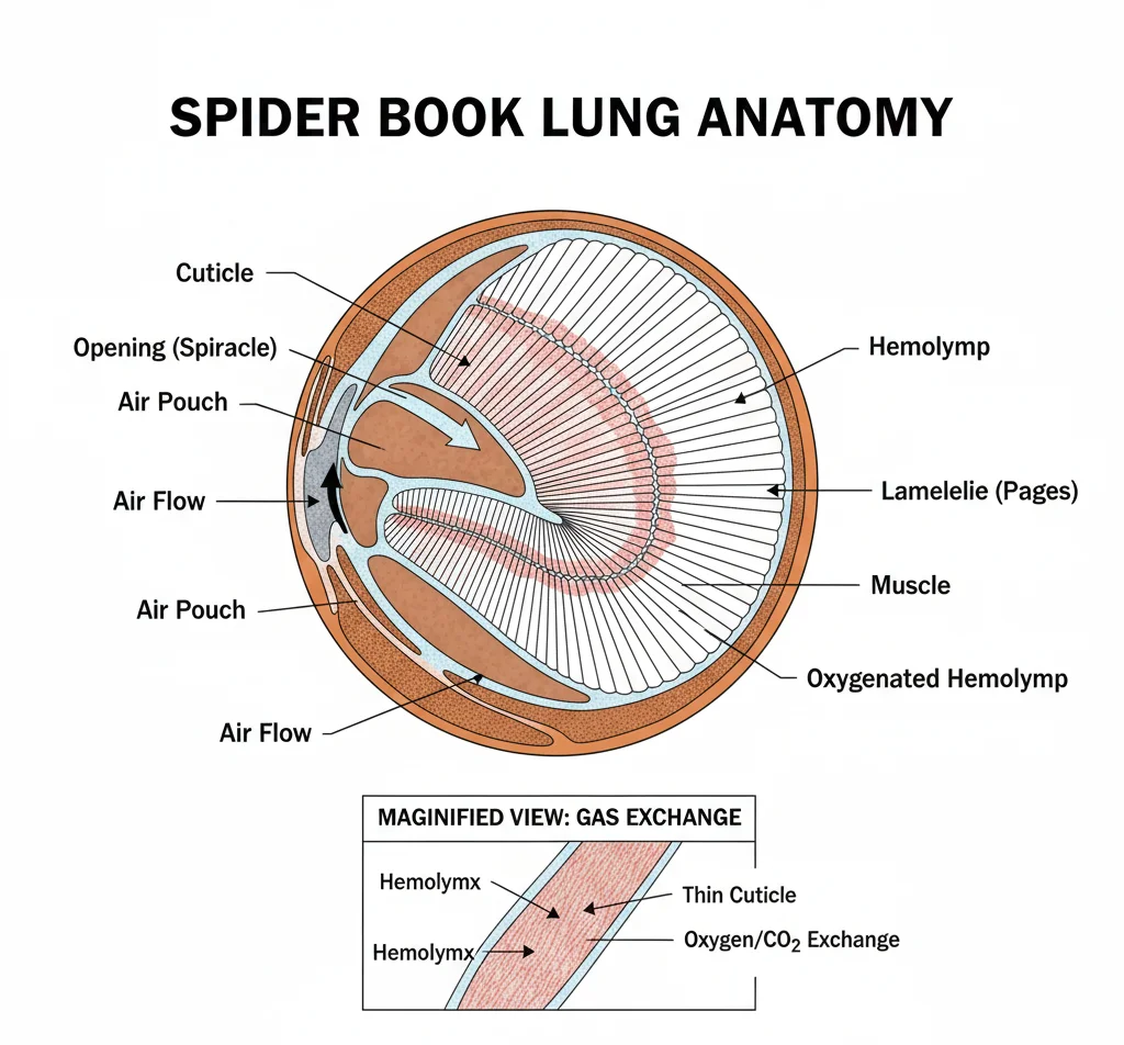 Spider book lung anatomy diagram