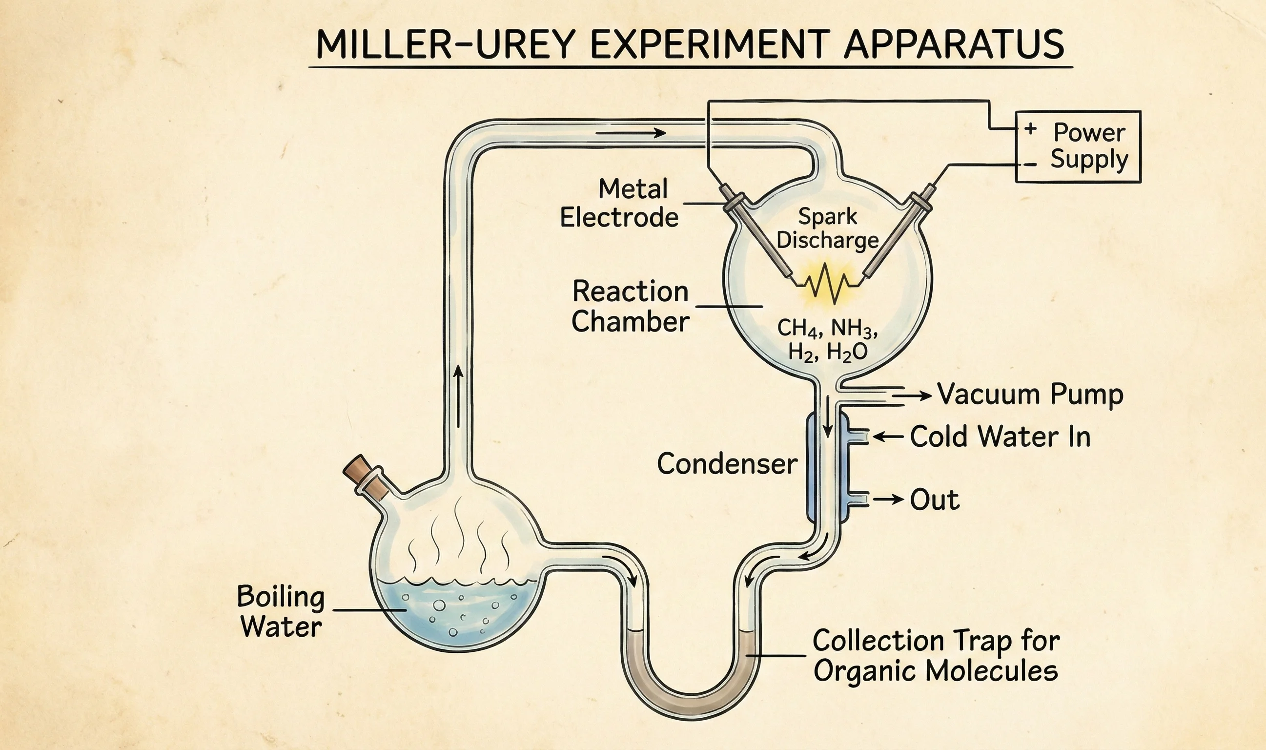 Miller-Urey experiment apparatus
