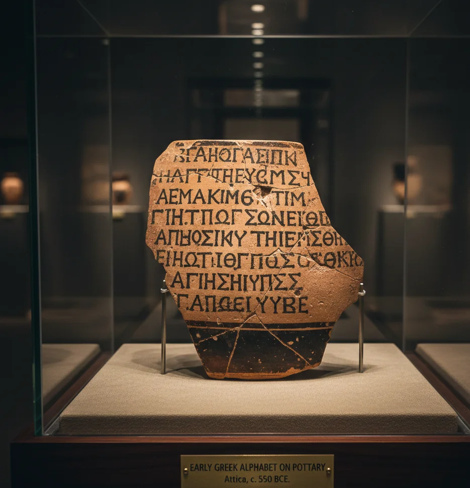 Early Greek alphabet on pottery