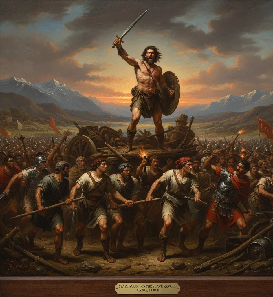 Spartacus statue or slave revolt map