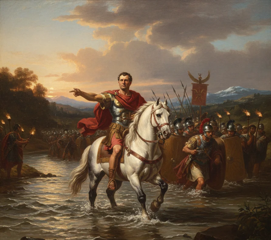 Painting of Caesar crossing the Rubicon