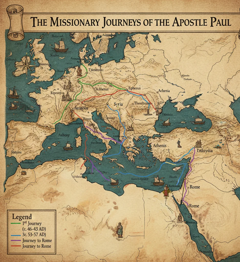 St Paul missionary journeys map