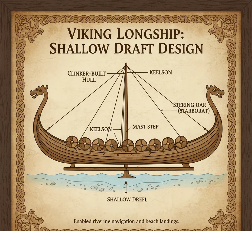 Viking Longship cross section shallow draft