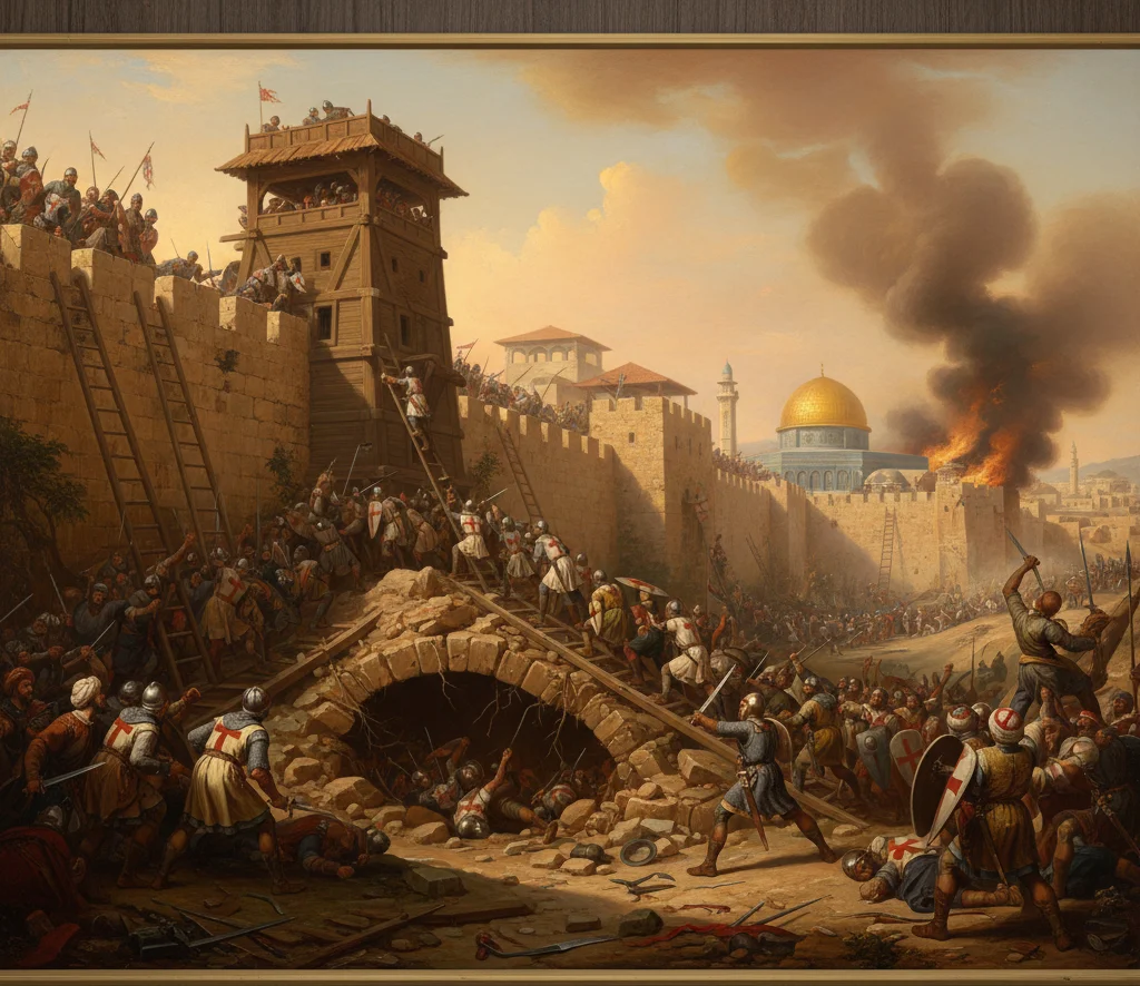 Capture of Jerusalem 1099 crusade painting