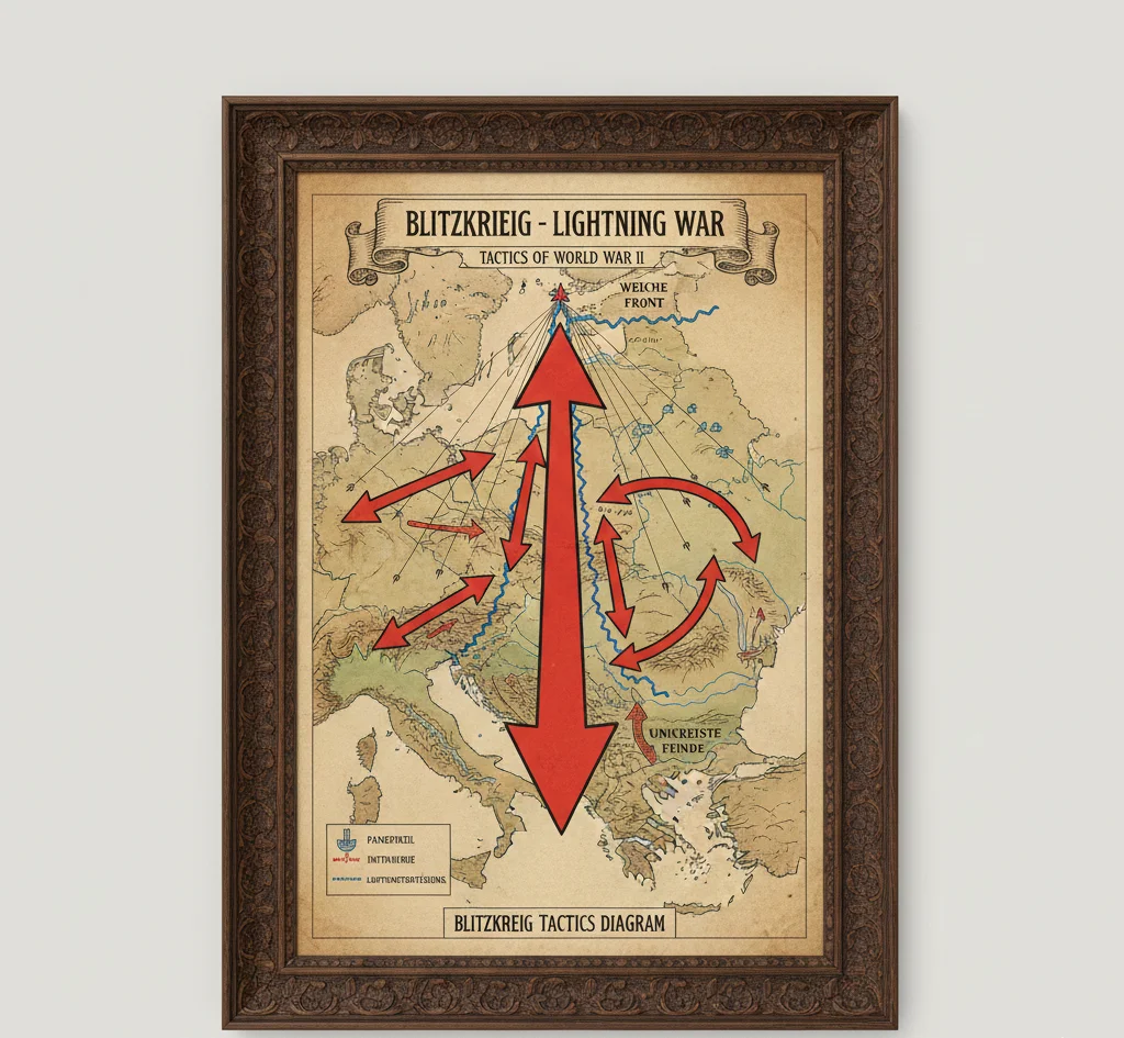 Blitzkrieg tactics diagram map